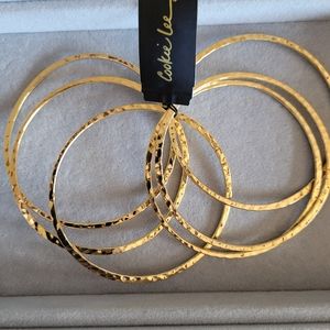 Cookie Lee 6-Pack Bracelet Set NWT GOLD TONE